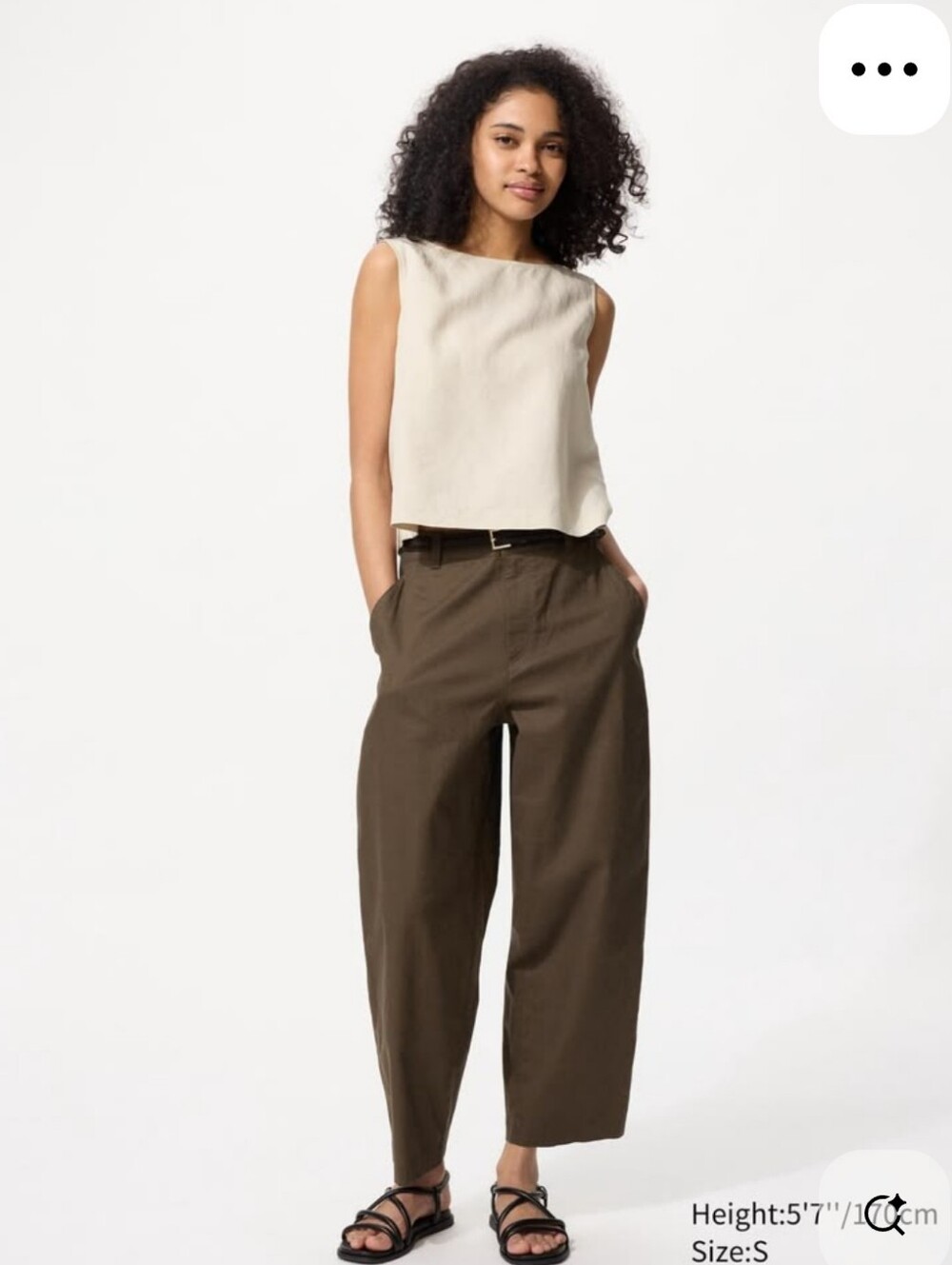 Uniqlo Linen Cotton Olive Tapered Pants